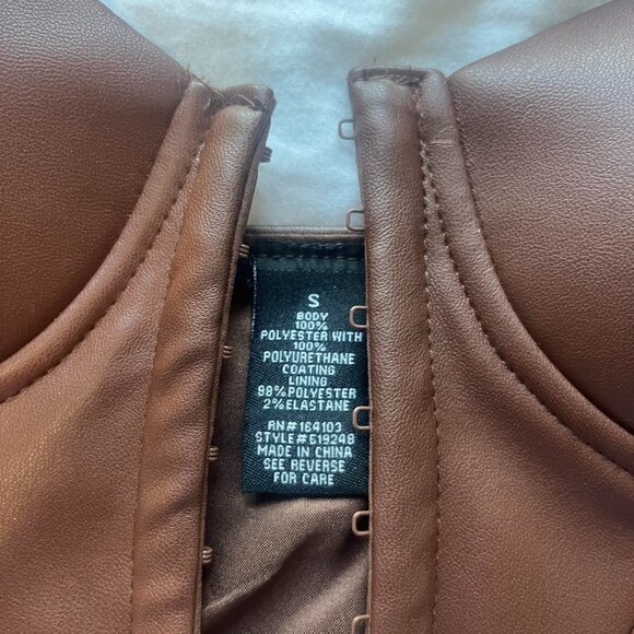 Brown leather corset top // Size S // Only worn once perfect condition - Picture 3 of 4